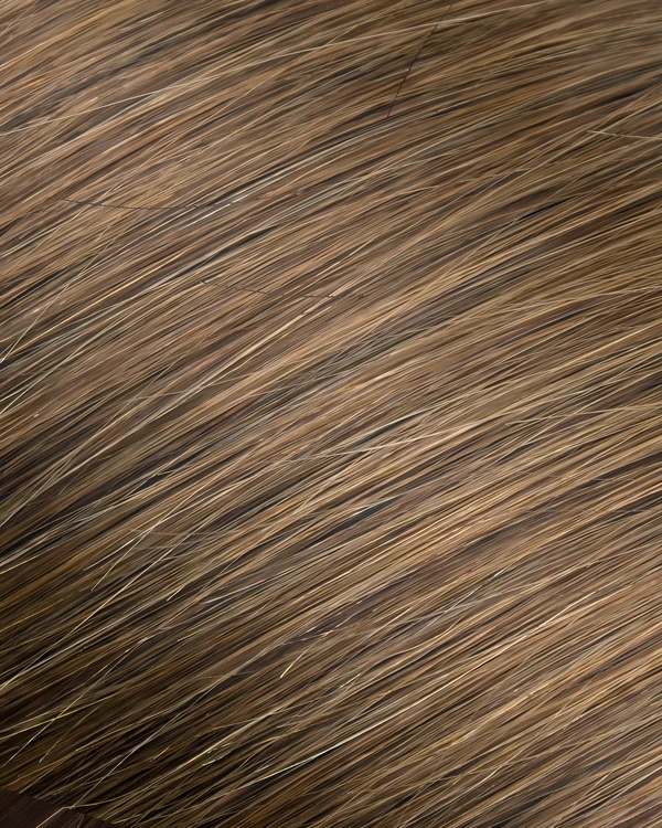 Epoche #10 Caramel Brown human hair extension color swatch